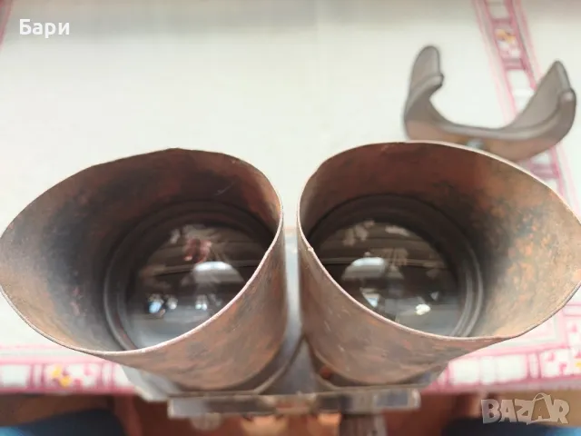 Стар голям немски военен бинокъл D.F.10x80 d.k.L. WWII, снимка 14 - Антикварни и старинни предмети - 49628491