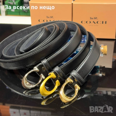 Coach Унисекс Черен Колан Естествена Кожа В Кутия🔝Дамски Колан Хермес🔝Мъжки Колан Код SK469, снимка 3 - Колани - 53028103