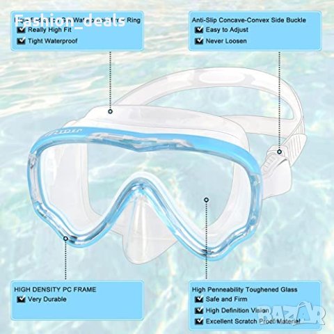 Нов комплект за деца шнорхел плуване гмуркане Очила море плаж спорт, снимка 4 - Водни спортове - 40507037