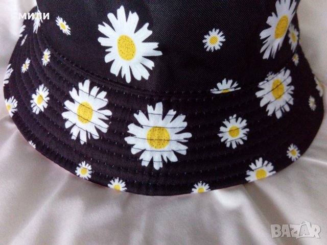 Двулицева шапка идиотка на маргаритки, снимка 5 - Шапки - 32842340