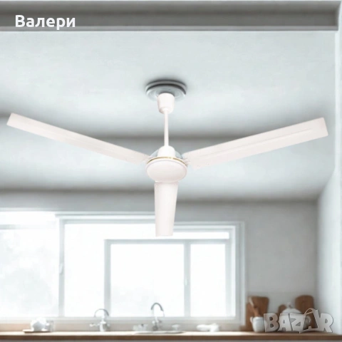 Метален таванен вентилатор Muhler MCD-54056 – 142 см (56"), 60W, с регулатор на стена, снимка 4 - Вентилатори - 53205223