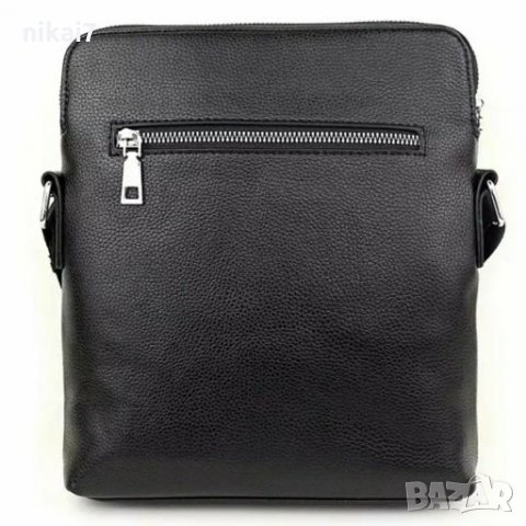 мъжка чанта бизнес от естествена кожа + заден джоб с цип 26/24/5, снимка 5 - Чанти - 28035892
