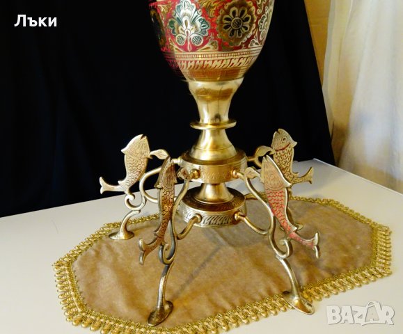 Бронзово наргиле 3.2 кг,клетъчен емайл. , снимка 8 - Антикварни и старинни предмети - 26905624