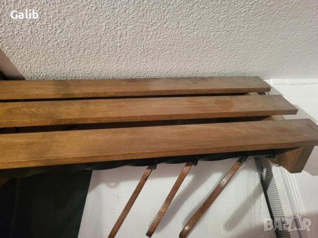  Закачалка от ковано желязо и масивно дърво, снимка 6 - Закачалки - 52796092