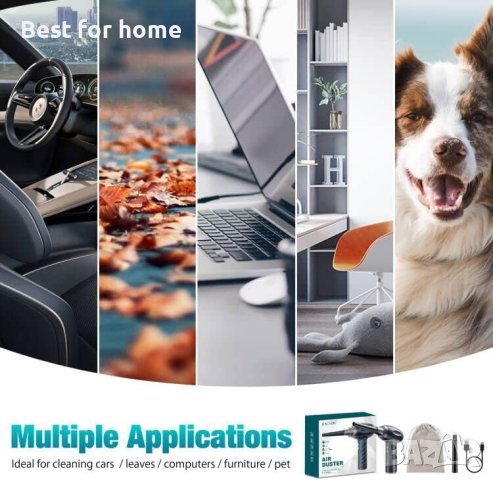 Прахосмукачка със сгъстен въздух KACNON K5,2500 mAh,LED светлина и 4 индикатора, снимка 3 - Друга електроника - 43355867