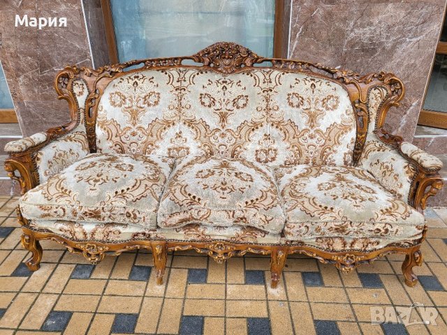 Италианска барокова холна гарнитура 02250, снимка 4 - Дивани и мека мебел - 38772929