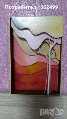 Многослойно пано "Есенно дърво", дърво, бреза. 