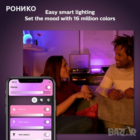 Philips HUE Настолна лампа Hue Go Бял RGB, снимка 1 - Настолни лампи - 43117897