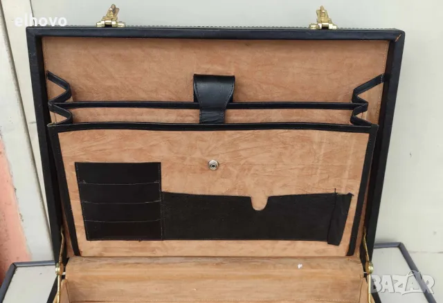 Кожено дипломатическо куфарче с шифър, снимка 5 - Куфари - 50125524