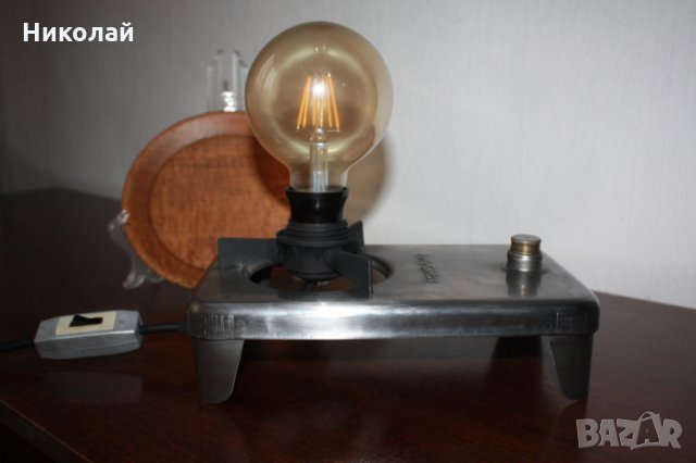 Лампа, направена от стар спиртник !!!, снимка 9 - Настолни лампи - 27115106