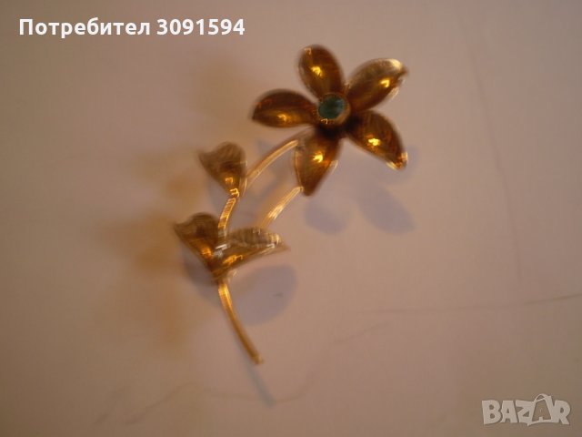Винтич брошка цвете дубле , снимка 2 - Антикварни и старинни предмети - 34659193