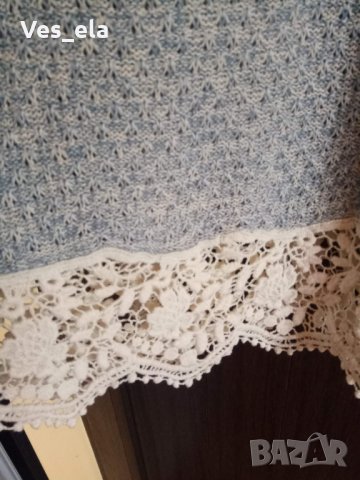 блуза плетиво с дантела размер Л-ХЛ, снимка 4 - Блузи с дълъг ръкав и пуловери - 27239343