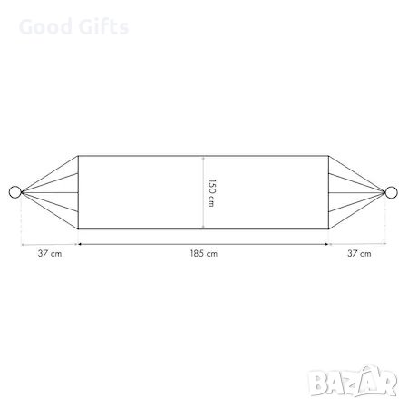 Хамак , С дървена летва, 200х80 см, Капацитет 120 кг, Син/зелен, снимка 2 - Къмпинг мебели - 38118521