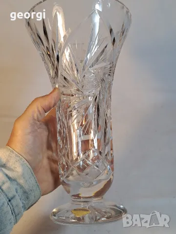 голяма немска кристална фасетирана ваза Nachtmann   3/3, снимка 4 - Вази - 48888062