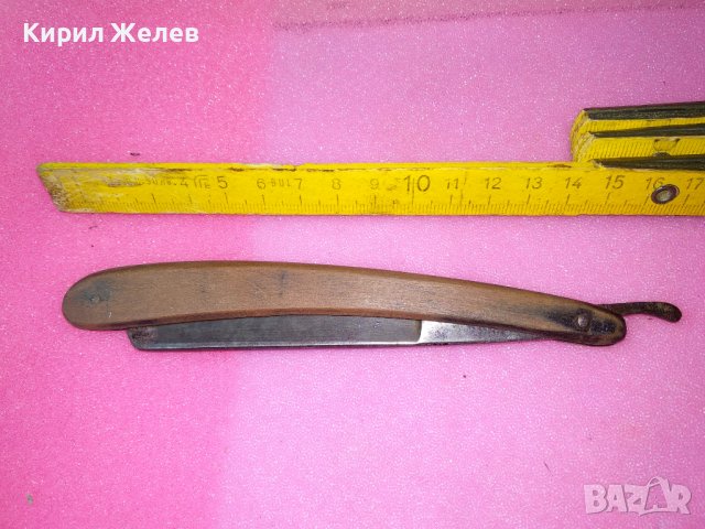 Старинен РЯДЪК с ЩЕМПЕЛ на ОСТРИЕТО - Бранор - КОЛЕКЦИОНЕРСКИ БРЪСНАЧ с ДЪРВЕНА ДРЪЖКА 12438, снимка 8 - Антикварни и старинни предмети - 44010324