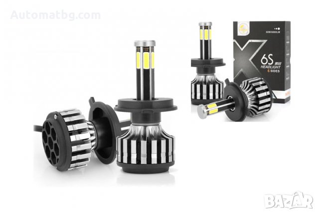 Комплект диодни крушки за фарове Automat, с 6 страни – X6S LED Headlight H1, 50W, 9-32V