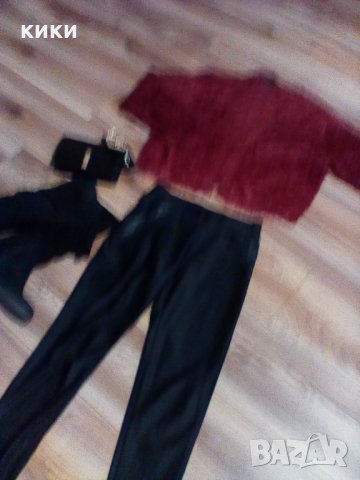 Вишнева пухкава жилетка , снимка 2 - Жилетки - 34650081