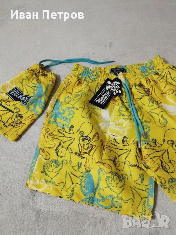 VILEBREQUIN 2023 нови мъжки бански панталонки шорти жълти с рисувани октоподи , снимка 5 - Бански - 40453607