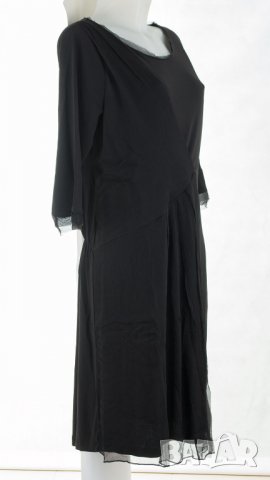 Черна елегантна рокля с воал - L/XL, снимка 3 - Рокли - 29018850
