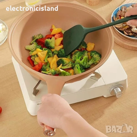 Уок Тиган 32 см, 8 в 1, керамично покритие MicroClay, пържене, варене, задушаване и готвене на пара, снимка 6 - Съдове за готвене - 53053440