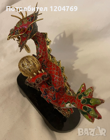 Китайски античен червен метален дракон, снимка 7 - Антикварни и старинни предмети - 44909358
