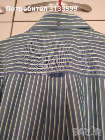 Мъжка риза с къс ръкав BROTHERS - размер L; Риза с къс ръкав Box Office в бяло и синьо - L, снимка 5 - Ризи - 37106052