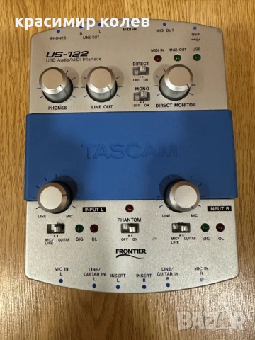 класически USB аудио и MIDI интерфейс "TASCAM US-122" , снимка 2 - Ресийвъри, усилватели, смесителни пултове - 53452826