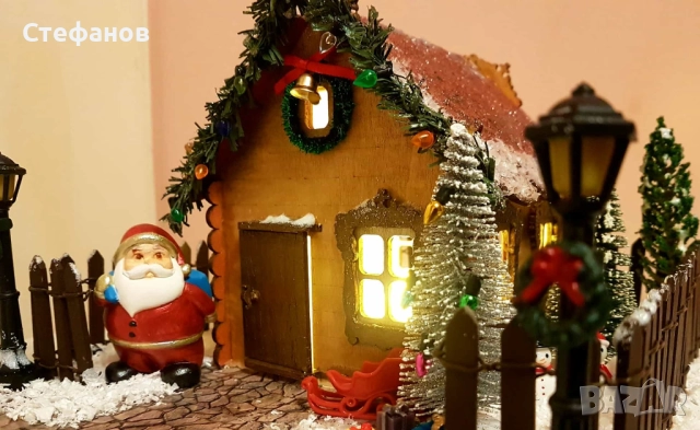 Дървена коледна къщичка, снимка 4 - Декорация за дома - 52567788