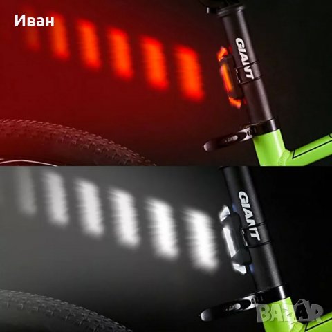 Мощна иновативна водоустойчива ЛЕД LED лампа стоп с 5 светещи ЛЕД диода за колело велосипед, снимка 8 - Лед осветление - 26774220
