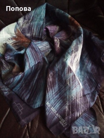 'MICHELANGELO' ROMA уникален флорален  шал/високо съдържание коприна/, снимка 4 - Шалове - 40542600