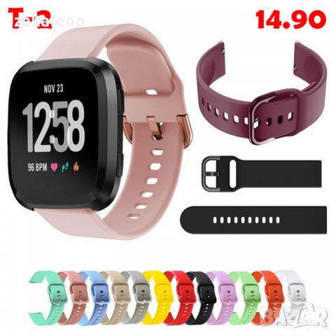 Силиконова каишка верижка FitBit Versa 2 Huawei TalkBand B6, снимка 7 - Каишки за часовници - 37938974