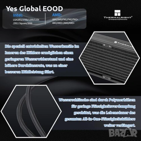 Thermalright Frozen Notte 360 Black ARGB AIO охлаждане, снимка 3 - Други - 53111028