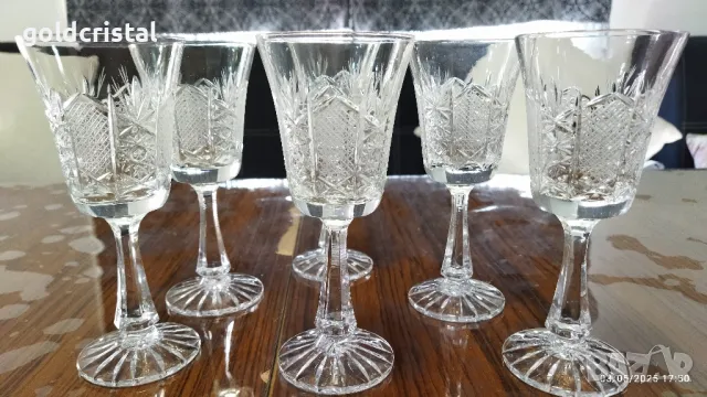 кристални чаши Зорница лукс , снимка 3 - Антикварни и старинни предмети - 50180125