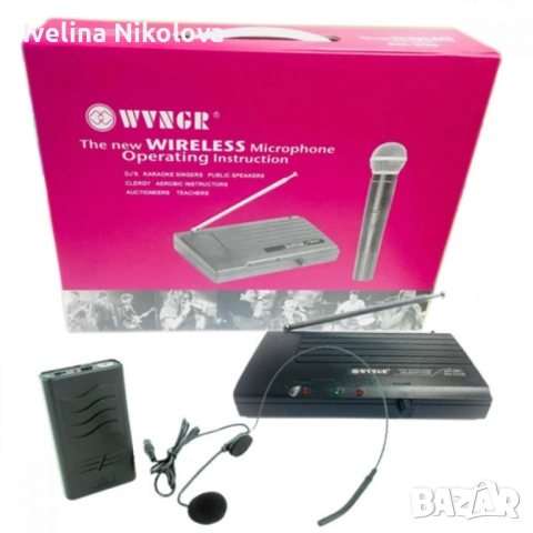 Безжичен микрофон тип хедсет WVNGR SM-200B, снимка 5 - Микрофони - 52492433