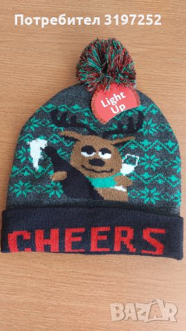 Коледна шапка със светлини, снимка 1