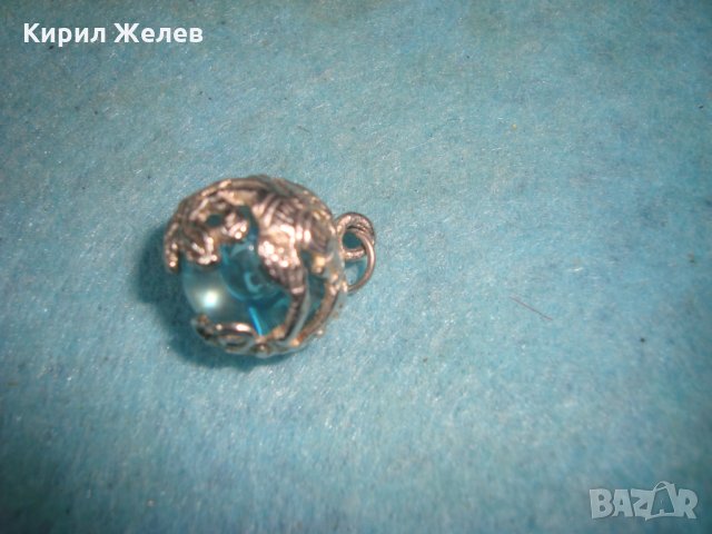 СТАР ПОСРЕБРЕН КРИСТАЛЕН БЕЛ ЕПОК АРТ ПЕНДАНТ МЕДАЛЬОН с ВЕНЕЦИАНСКО СТЪКЛО ТОПЧЕ МУРАНО 20806, снимка 6 - Антикварни и старинни предмети - 35642405