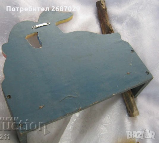 Закачалка, стар ДЪРВЕН пешкирник с  патки патка птица рисунка, снимка 4 - Други ценни предмети - 28946460