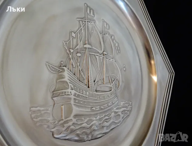 Калаена чиния,пано Кораб,на WMF,28 см.,570 гр. , снимка 2 - Пана - 48694104