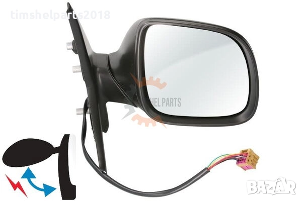 Огледало странично "Елекрическо" 9 PIN за Volkswagen Transporter T5/T6 2009-2015 - Пасажерска страна