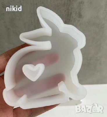 Статичен заек силиконов молд форма калъп шоколад смола свещ, снимка 2 - Форми - 40740921