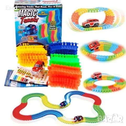 Magic Tracks - Детска светеща писта 220 части, снимка 9 - Коли, камиони, мотори, писти - 48813047