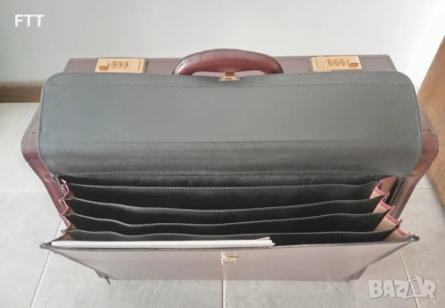 Твърд (пилотски) куфар от естествена кожа, снимка 4 - Куфари - 53129828