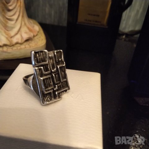 Авторски сребърен пръстен арт деко ръчна изработка намален , снимка 3 - Пръстени - 37943647
