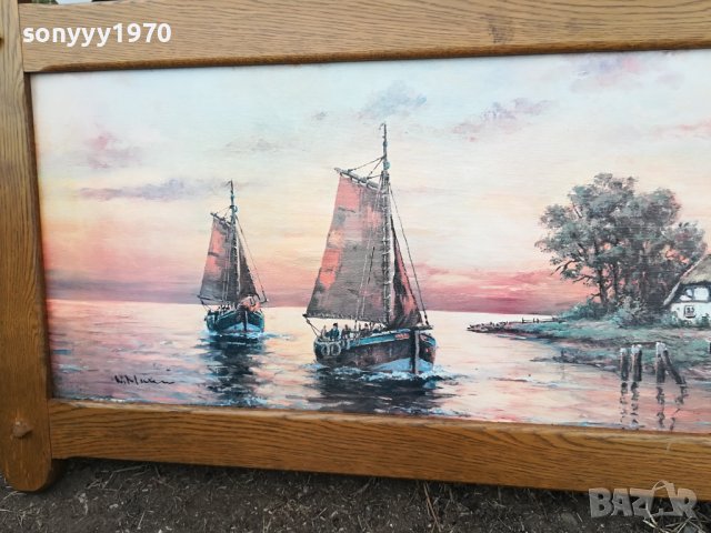 ГОЛЯМА КАРТИНА С ЯКА РАМКА ОТ ГЕРМАНИЯ 1301241637, снимка 10 - Антикварни и старинни предмети - 43790639