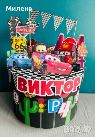 Картонена торта Колите Макуин Cars, снимка 2 - Други - 53475710