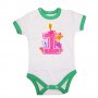 Бебешко боди First Birthday candle Animals, снимка 3