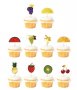 Плодове 10 бр топери топер за мъфини кексчета декор, снимка 1 - Други - 37828136