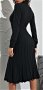 Черна рокля, Миди черна рокля, Пролетно - есенна рокля, Елегантна черна рокля , снимка 2