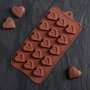 2212 Силиконова форма за шоколадови бонбони и лед Сърчица, снимка 1 - Форми - 33172718