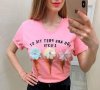 Тениска със 3D сладолед в розов цвят, снимка 4